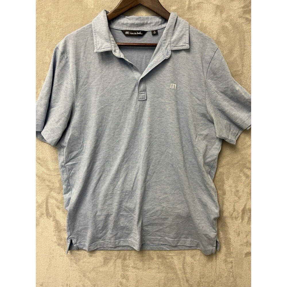 Travis Matthew Polo Shirt Men's XL Light Blue Pullover Pima Cotton Short Sleeve‎